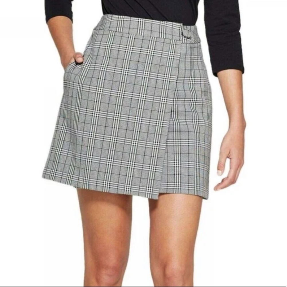 A NEW DAY WOMEN'S PLAID MENSWEAR WRAP SKIRT